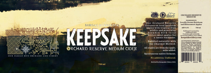 Keepsake Cidery - Orchard Reserve Medium Cider (750 mL)