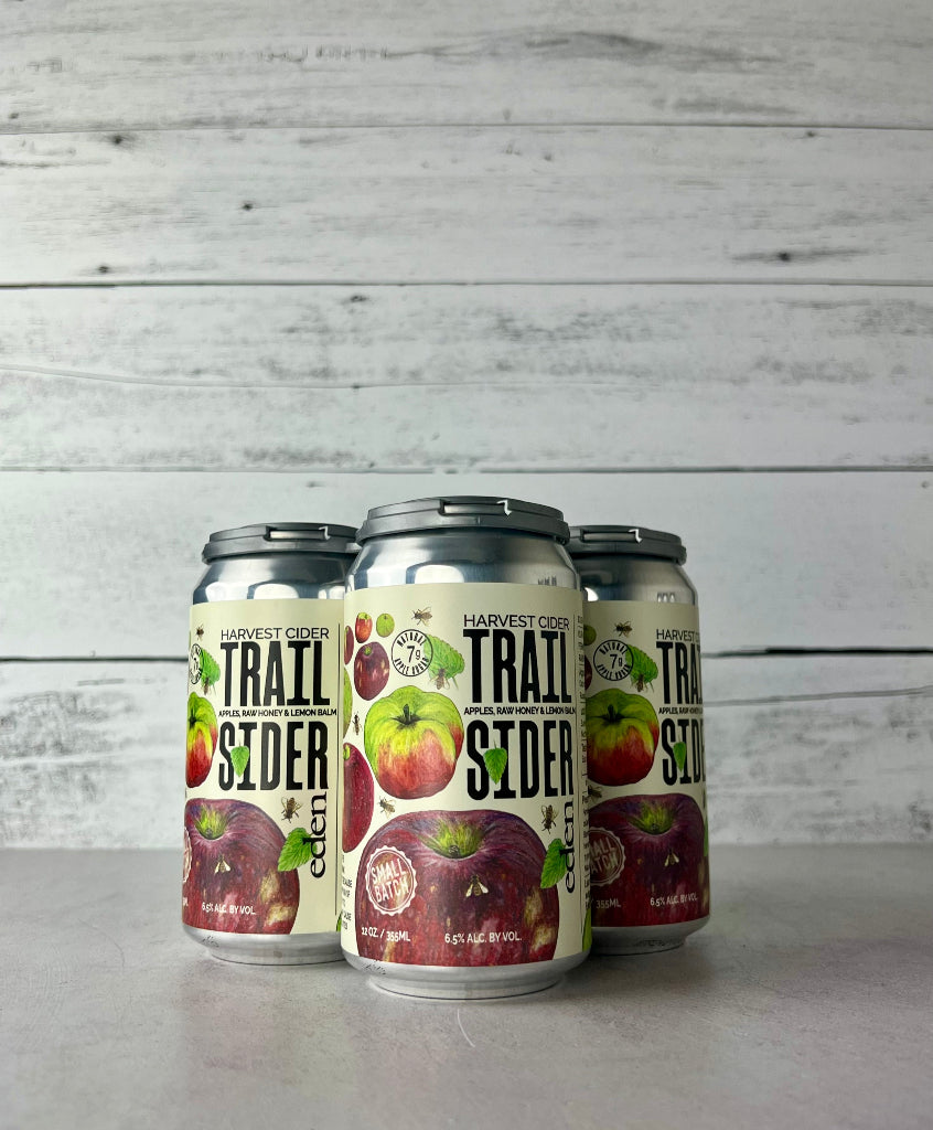 4-pack of 12 oz can sof Eden Harvest Cider - Trail Sider