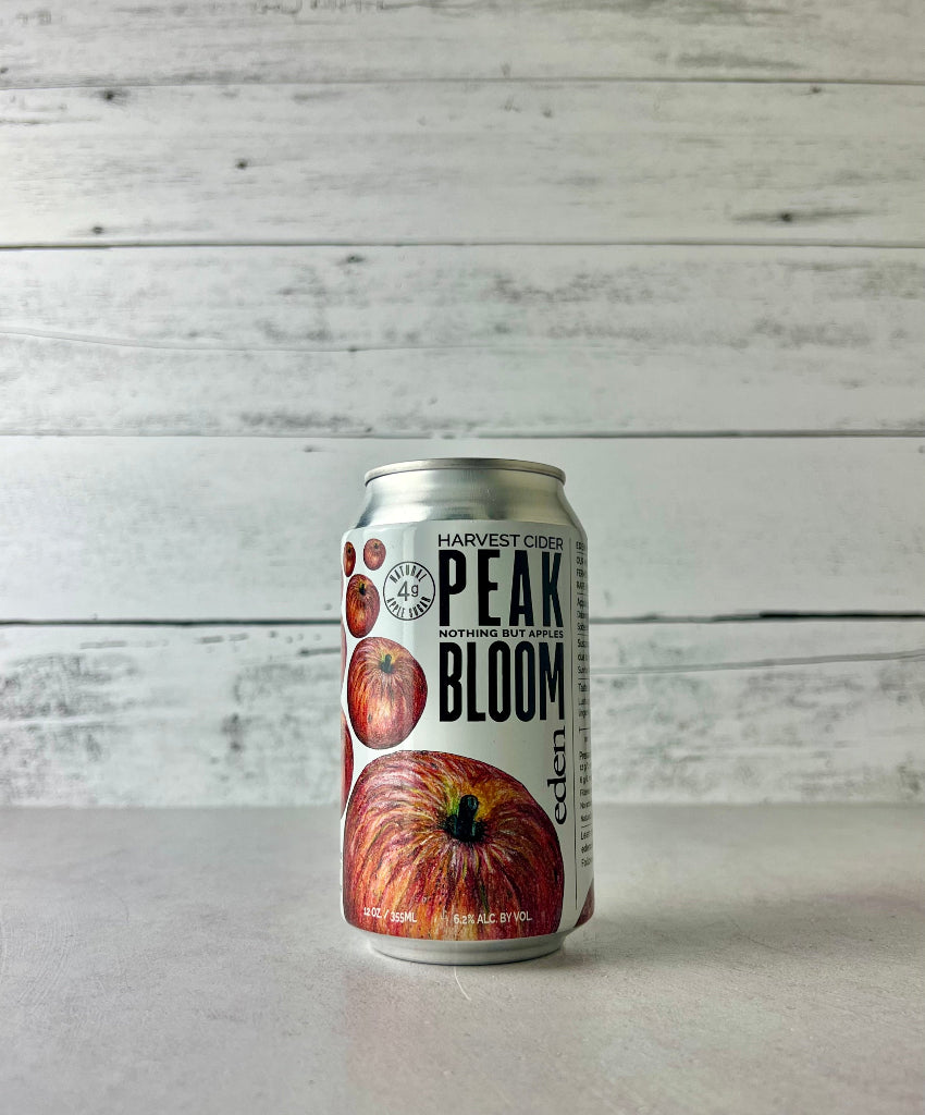 12 oz can of Eden Peak Bloom Harvest Cider