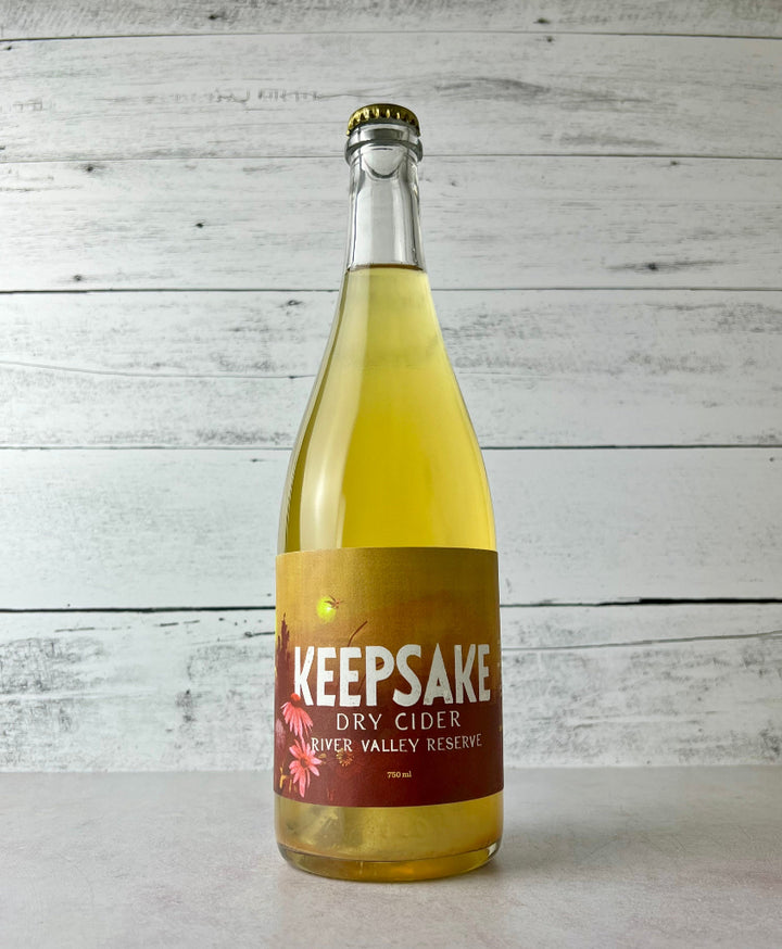 750 mL bottle of Keepsake Cider River Valley Reserve Dry Cider