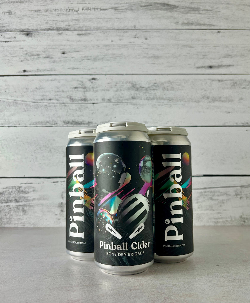 4-pack of 16 oz Pinball Ciders - Bone Dry Brigade