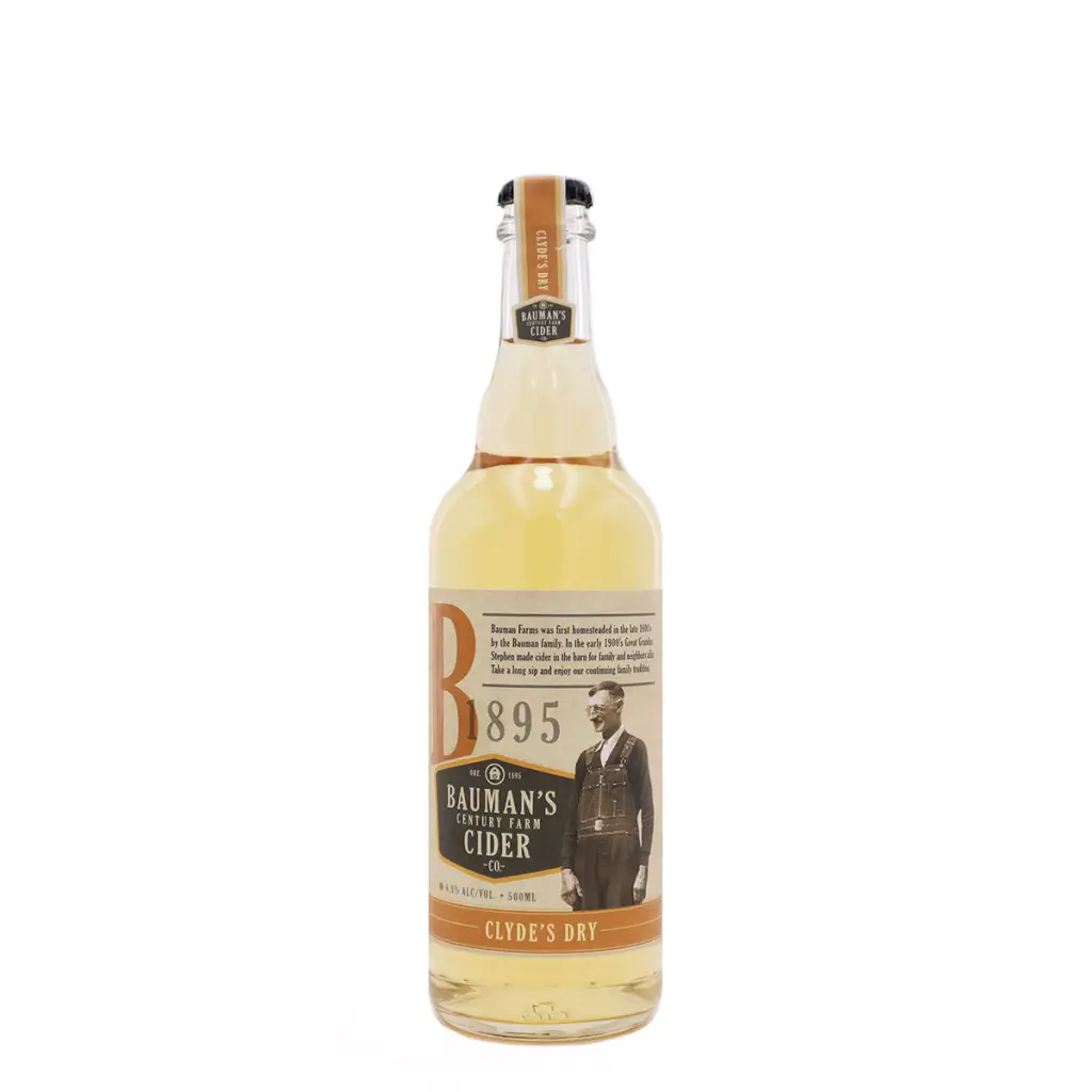 Baumanβs Cider - Clydeβs Dry Cider (500 mL) - Cider - Baumanβs Cider Co. Hard Cider