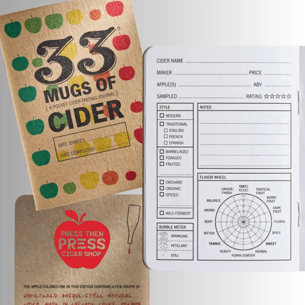 33 Mugs of Cider - Journal for Cider Tasting Notes by 33 Books - Journal - Press Then Press - Cider Shop Gift Giving