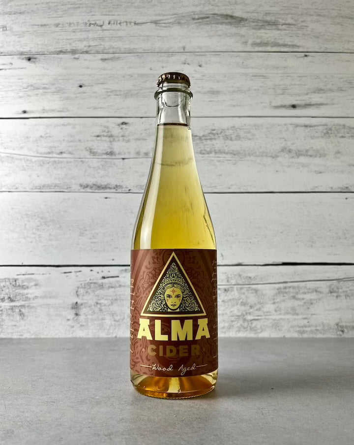 500 mL bottle of Alma Cider Wood Aged