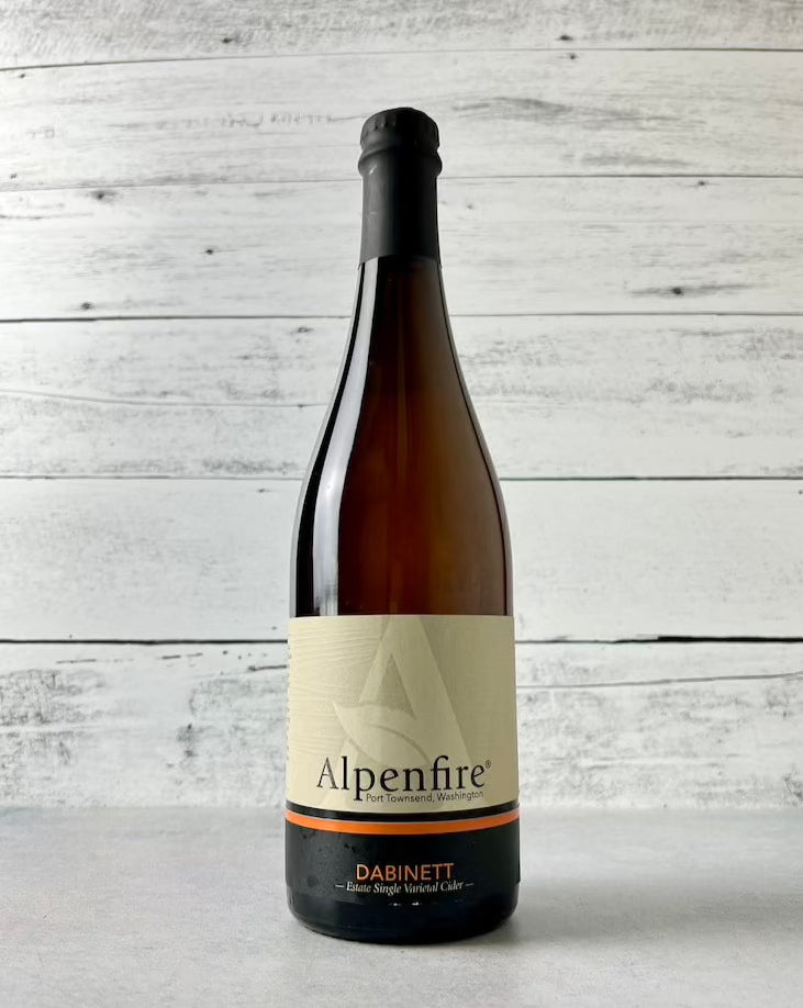 750 mL bottle of Alpenfire Dabinett Estate Single Varietal Cider