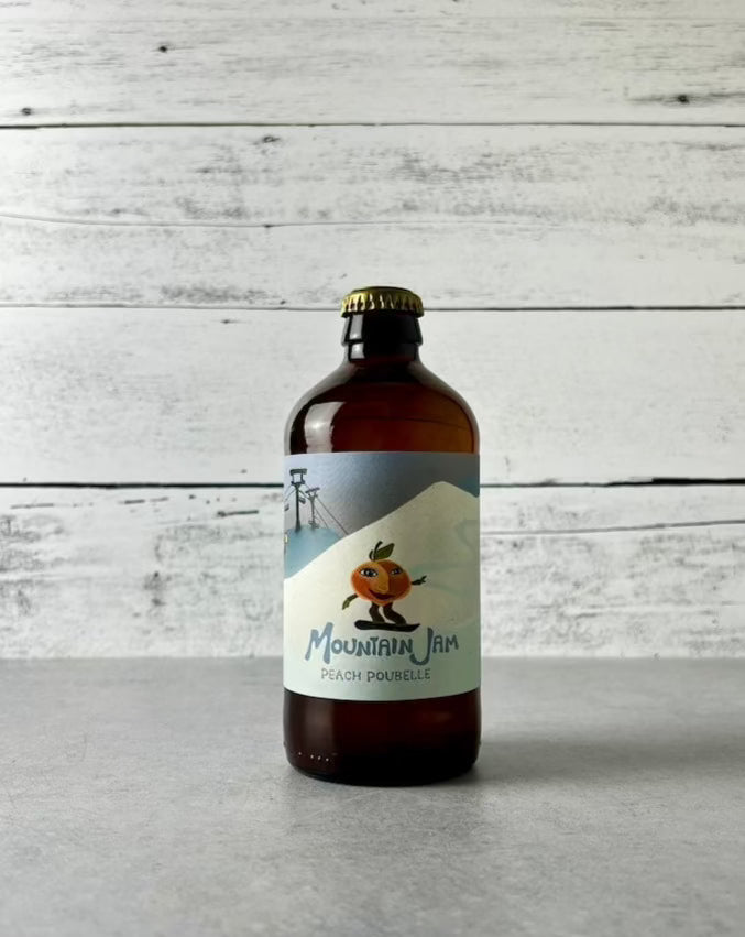 355 mL bottle of Barmann Cellars Mountain Jam Peach Ciderkin