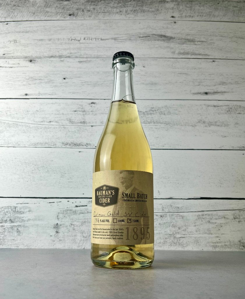 750 mL bottle of Bauman's Cider Crimson Gold Single Varietal - Small Batch