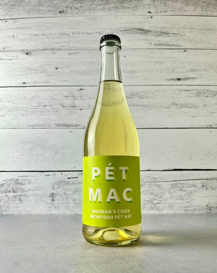 750 mL bottle of Bauman's Cider Pet Mac - McIntosh Pet Nat