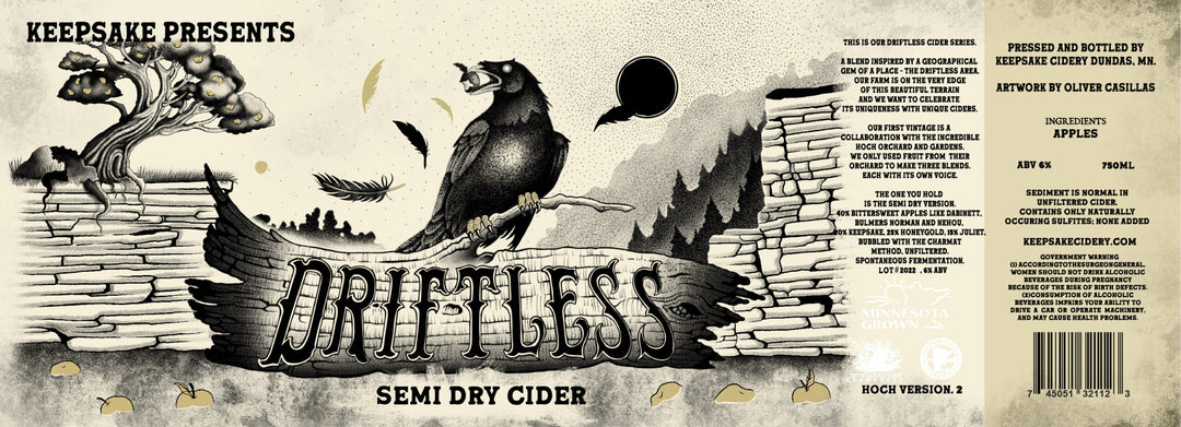 Keepsake Cidery - Driftless Dry Cider (750 mL)