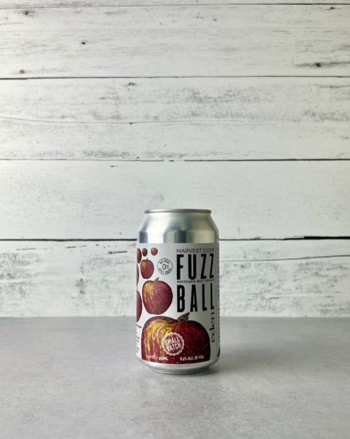12 oz can of Eden Specialty Ciders Fuzz Ball Harvest Cider - Small Batch