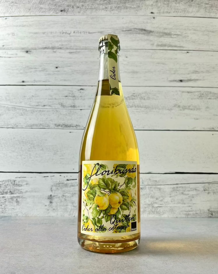 750 mL bottle of Floribunda Sparkling Quince Cider