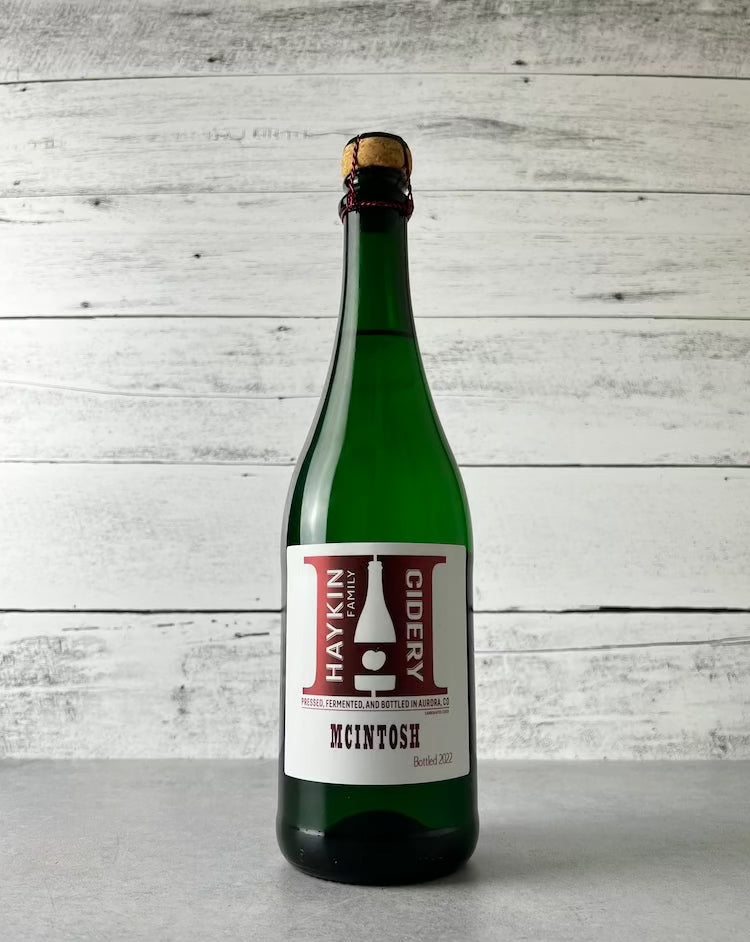 750 mL bottle of Haykin Family Cidery McIntosh Cider - Bottled 2022