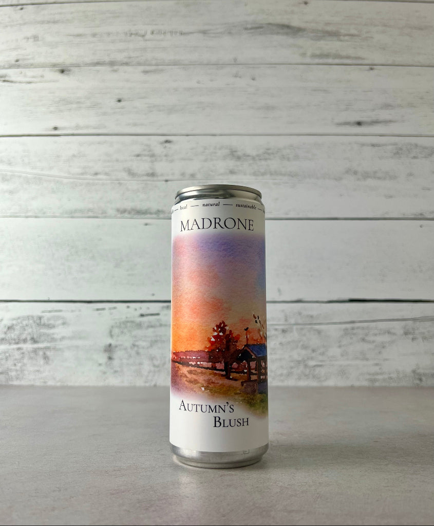 Photo of a 12 oz can of Madrone Cellars - Autumn's Blush cider