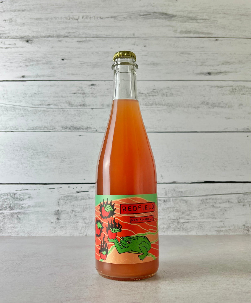 Photo of a 500 mL bottle of Rose Hill Farm Redfield Non-Alcoholic Sparkling Apple Juice
