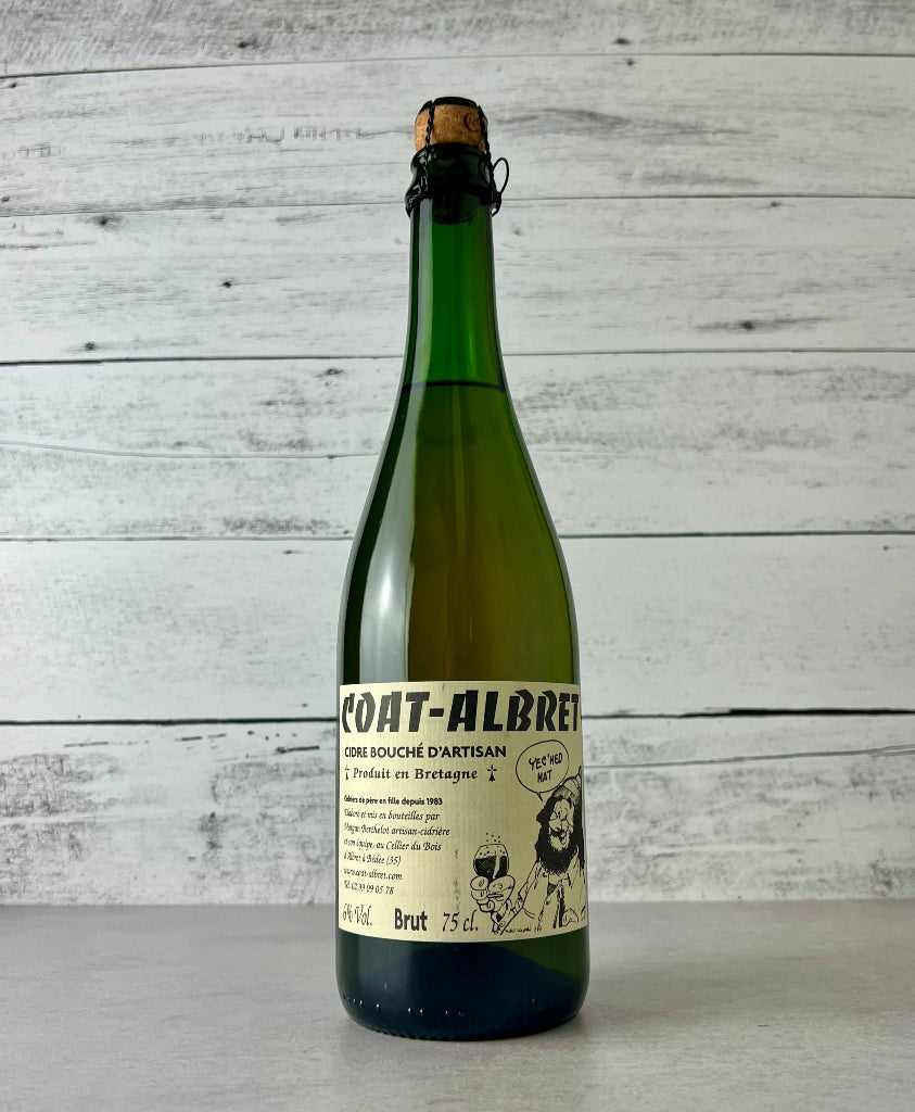 750 mL bottle of Cidrerie Coat-Albret Cidre Bouché D'Artisan Brut Cider
