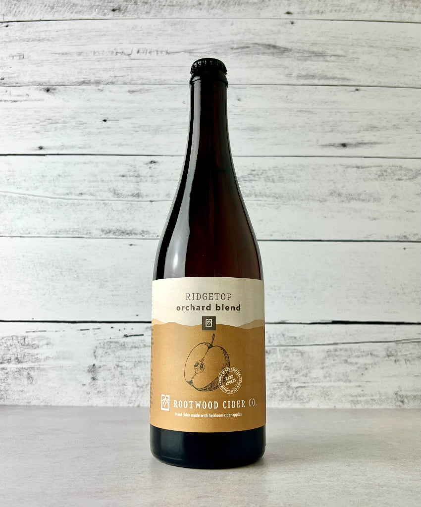 750 mL bottle of Rootwood Cider Ridgetop Orchard Blend