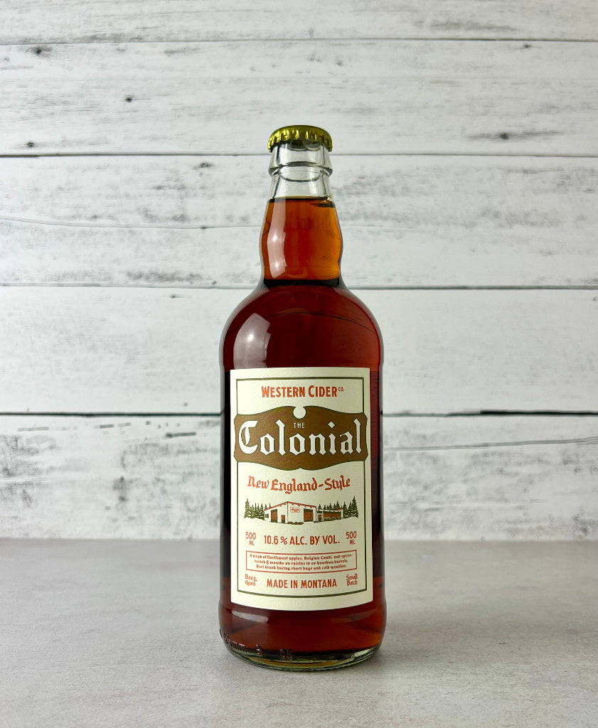 500 mL bottle of Western Cider - The Colonial - New England-Style cider - Made in Montana