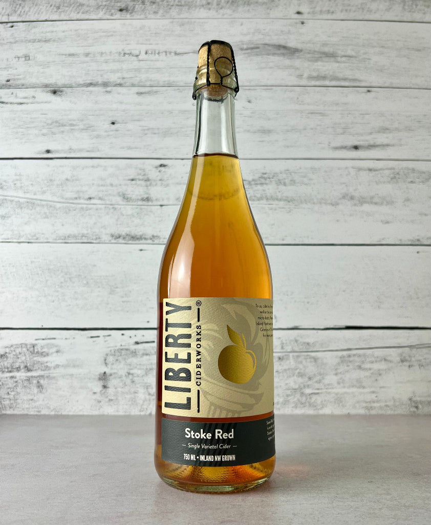 750 mL bottle of Liberty Ciderworks Stoke Red Single Varietal Cider