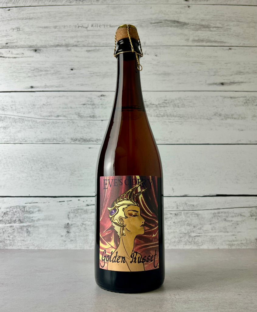 Photo of a 750 mL bottle of Eve's Cidery Golden Russet cider