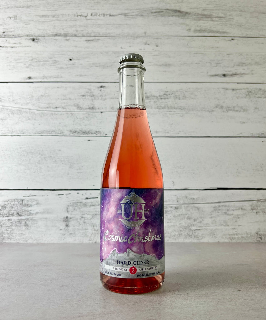 Photo of a 500 mL bottle of Union Hill Cider Co. Cosmic Christmas Cider - A Blend of 2 Apple Varieties