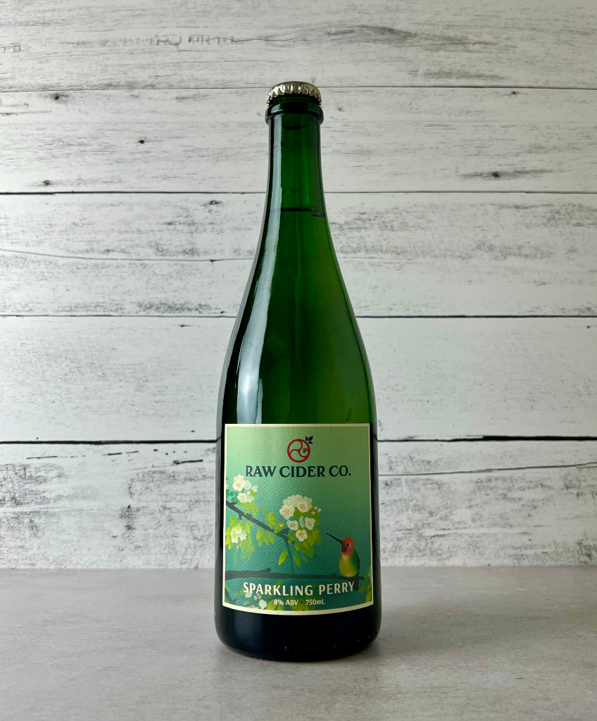 750 mL bottle of Raw Cider Sparkling Perry 