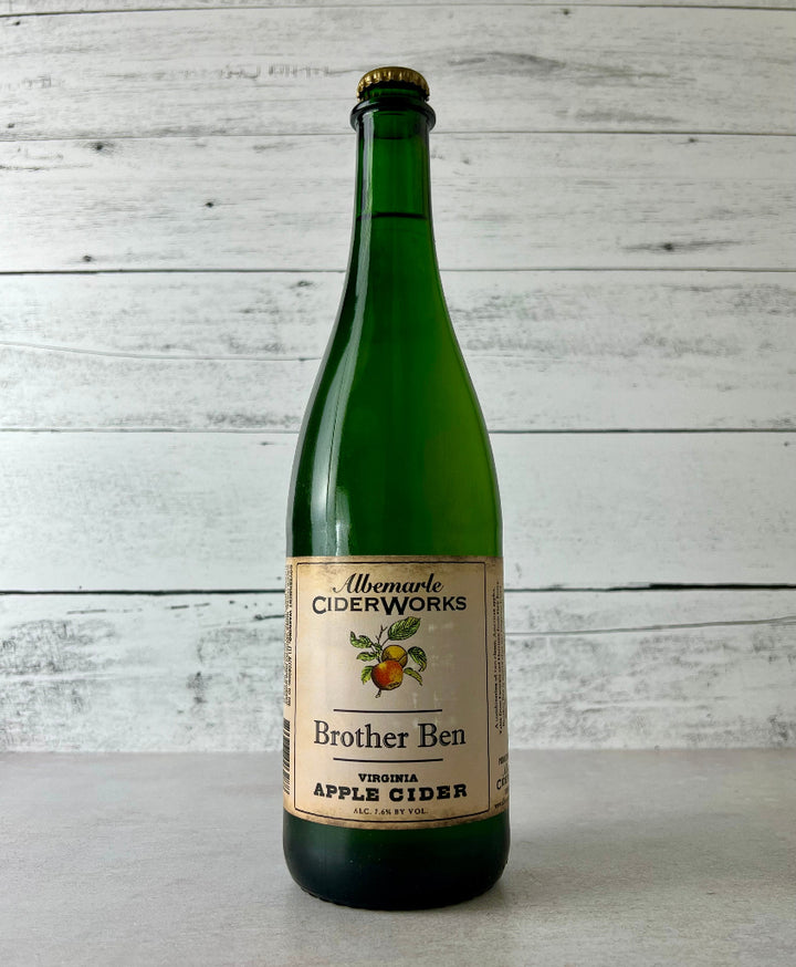 Photo of a 750 mL bottle of Albemarle Ciderworks Brother Ben Virginia Apple Cider