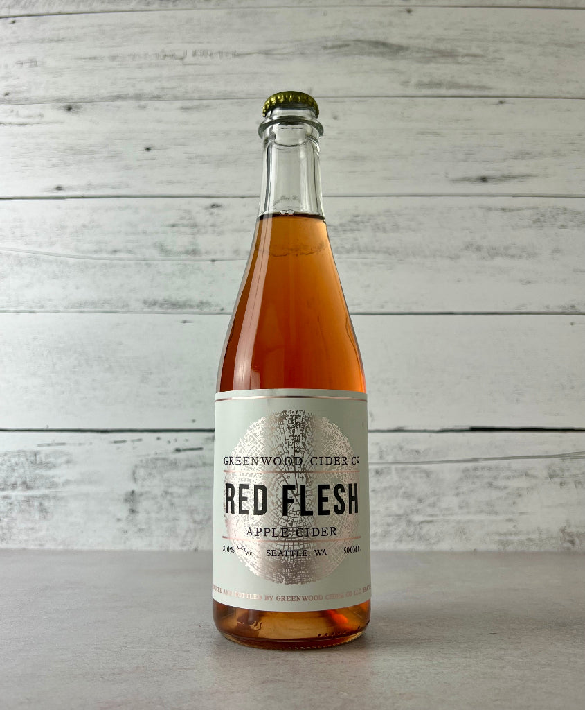 Photo of a 500 mL bottle of Greenwod Cider Co. Red Flesh Apple Cider