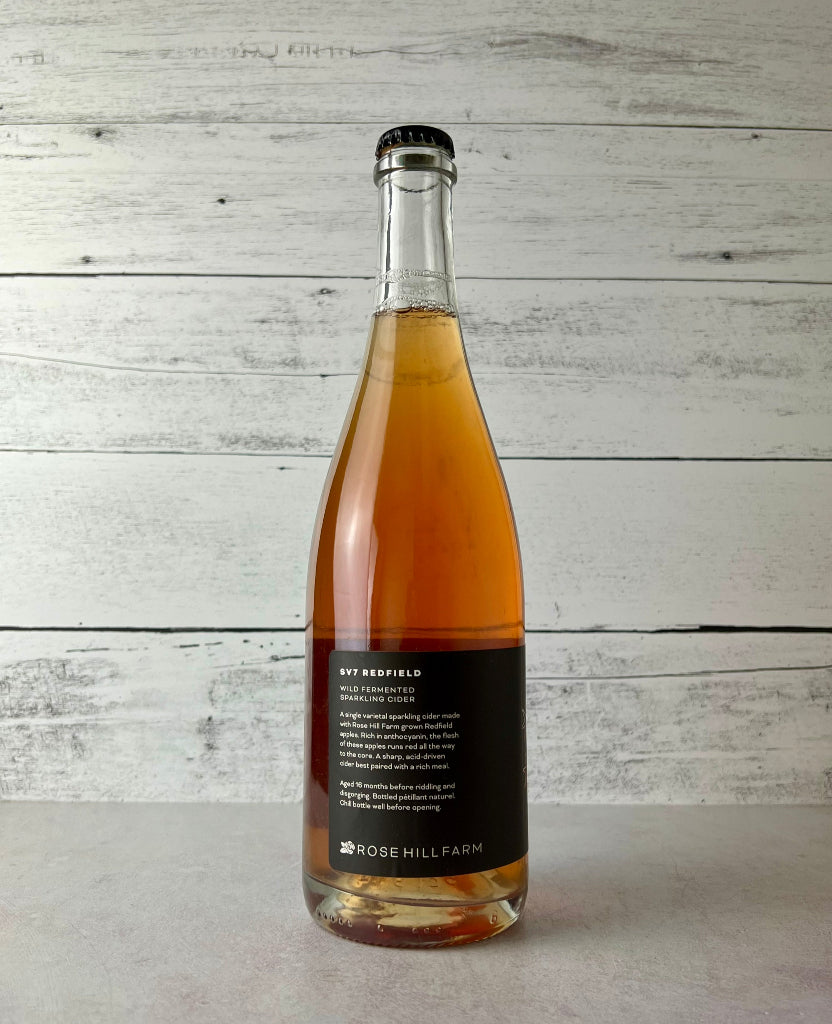 750 mL bottle of Rose Hill Ferments SV7 Redfield cider - Wild Fermented Sparkling Cider