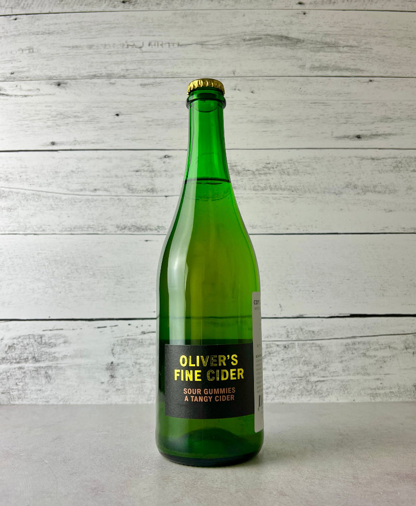 750 mL bottle of Oliver's Fine Cider Sour Gummies - A Tangy Cider