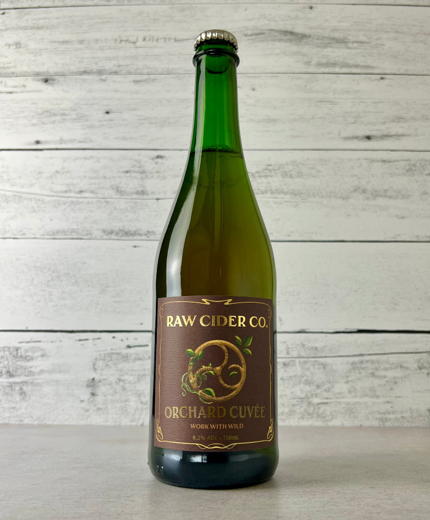 Photo of a 750 mL bottle of RAW Cider Co. Orchard Cuvée cider - Work with Wild