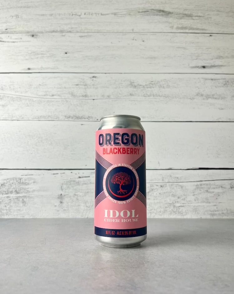 16 oz can of Idol Cider House Oregon Blackberry - 100% Estate Grown Apples