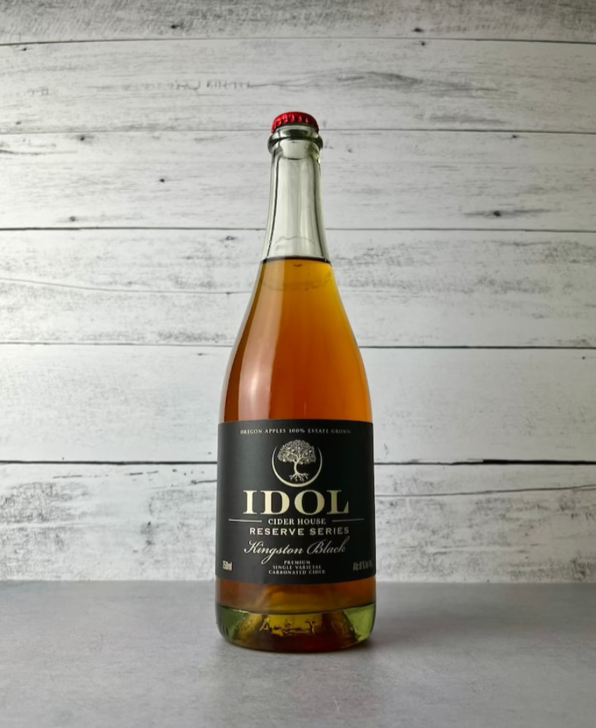 750 mL bottle of Idol Cider House Reserve Series Kingston Black - Premium Single Varietal Carbonated Cider