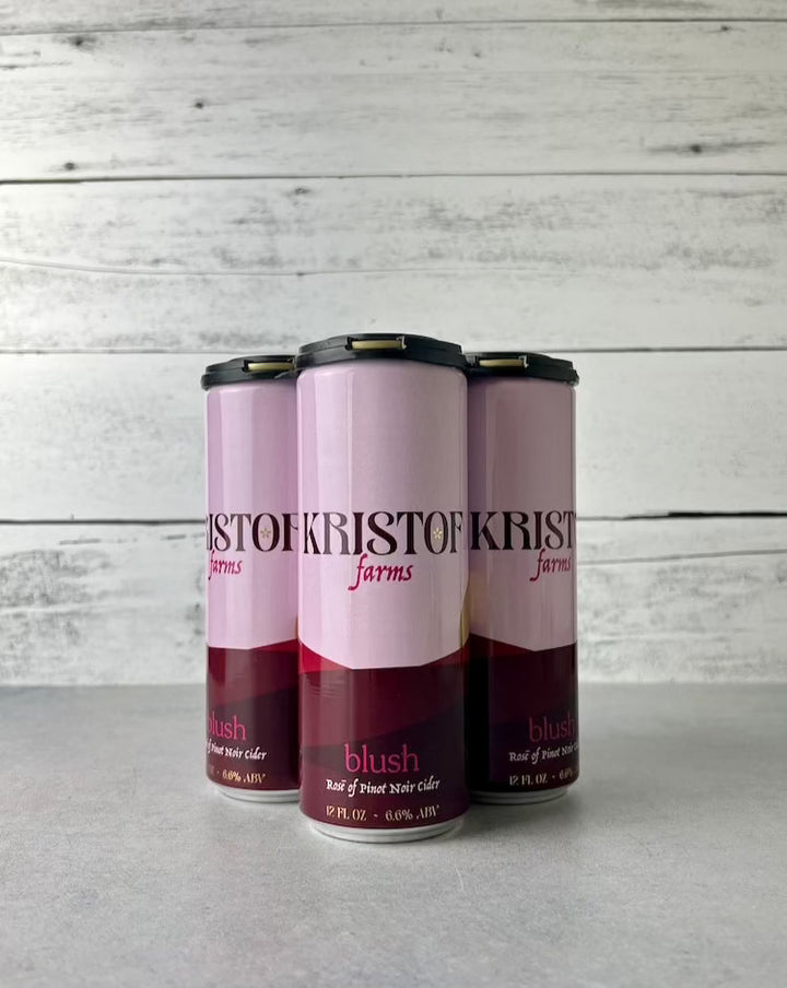 4-pack of Kristof Farms Blush Rosé cider of Pinot Noir cider