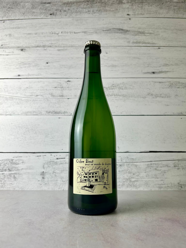 750 mL bottle of La Mason des Petits l'Ardeche Cider, with label name of "Cidre Brut pour ce monde de douceur"