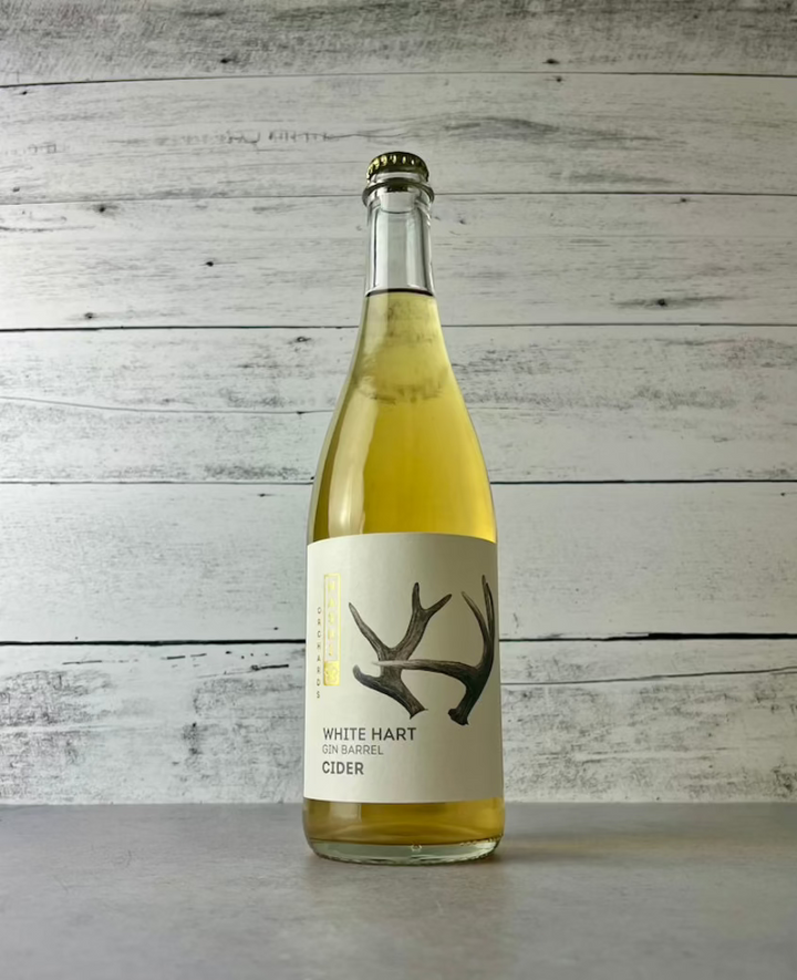 750 mL bottle of Nashi White Hart Gin Barrel Cider