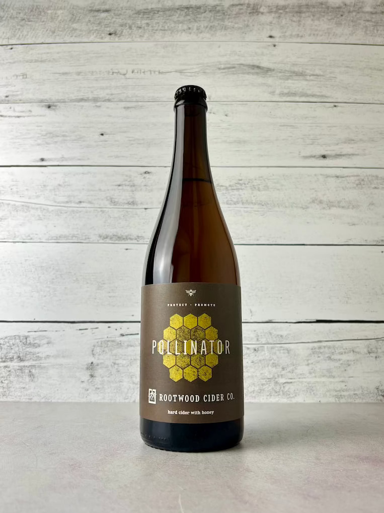 750 mL bottle of Rootwood Cider Co. Pollinator - hard cider with honey