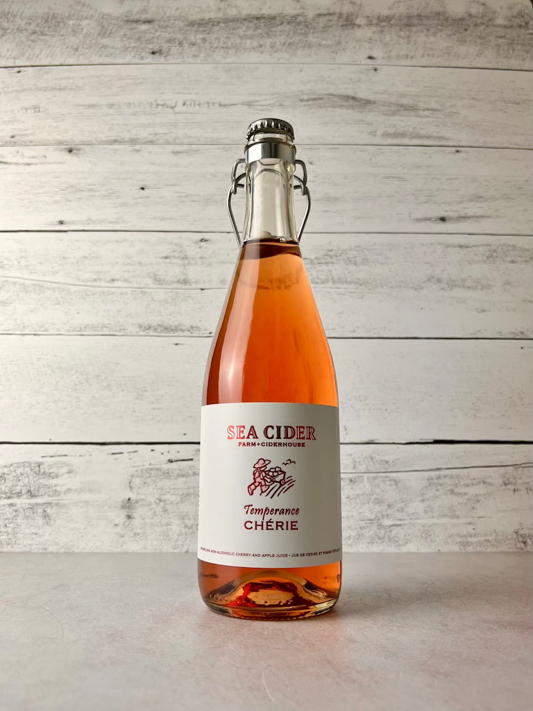 750 mL bottle of Sea Cider Temperance Cherie non-alcoholic cherry cider