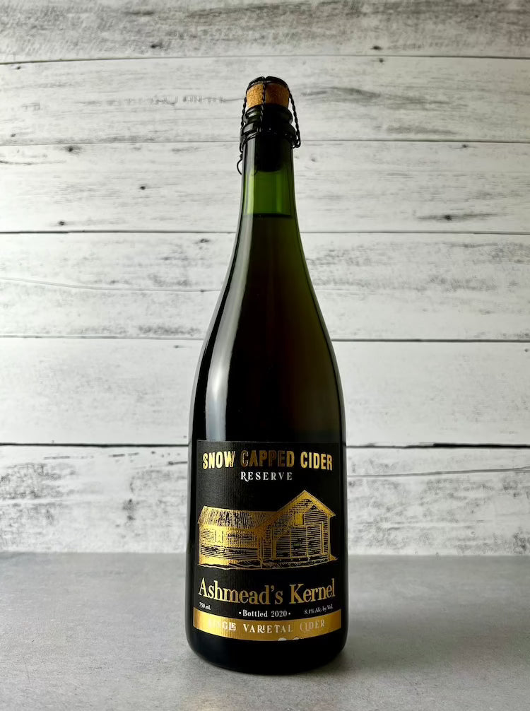 750 mL bottle of Snow Capped Cider - Reserve - Ashmead's Kernel - Bottled 2020 - Single Varietal Cider
