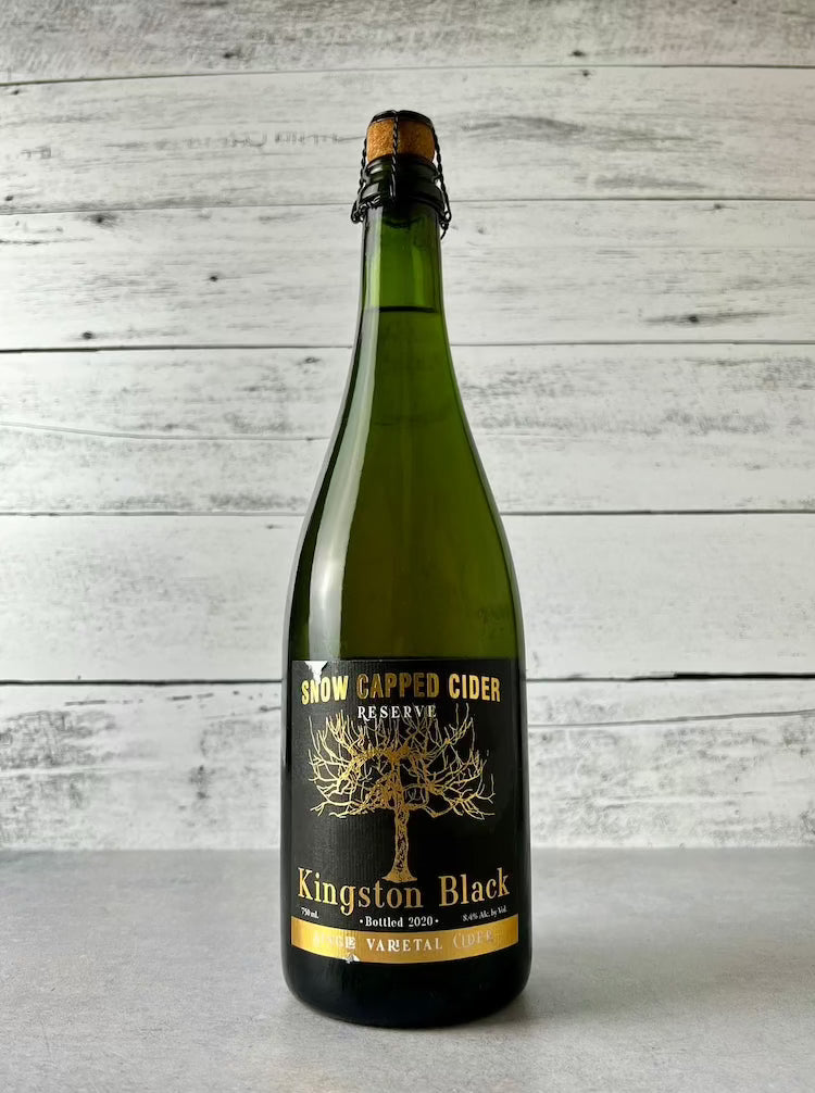 750 mL bottle of Snow Capped Cider Reserve - Kingston Black Single Varietal Cider - Bottled 2020