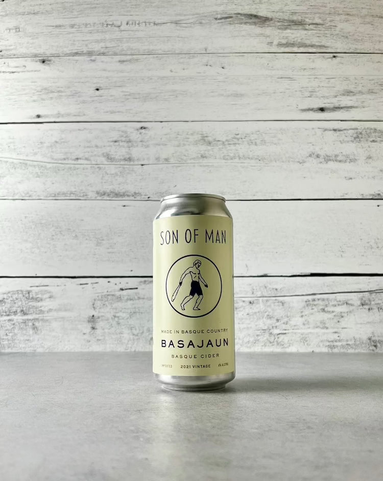 16 oz can of Son of Man Basajaun Basque Cider - made in Basque Country
