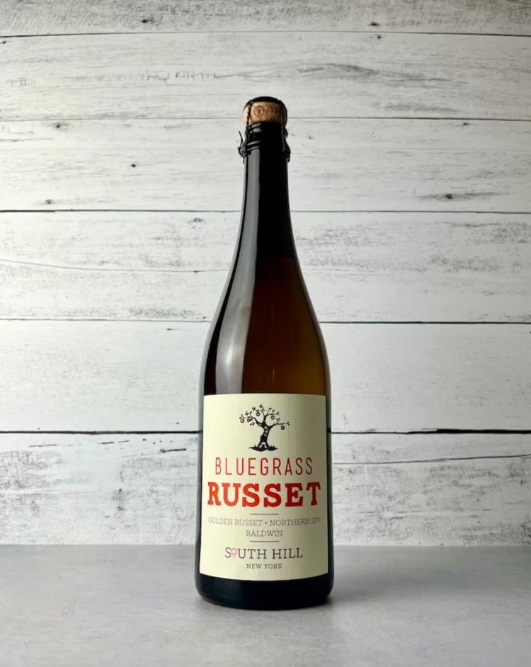 750 mL bottle of South Hill Cider Bluegrass Russet - Golden Russet - Northern Spy - Baldwin