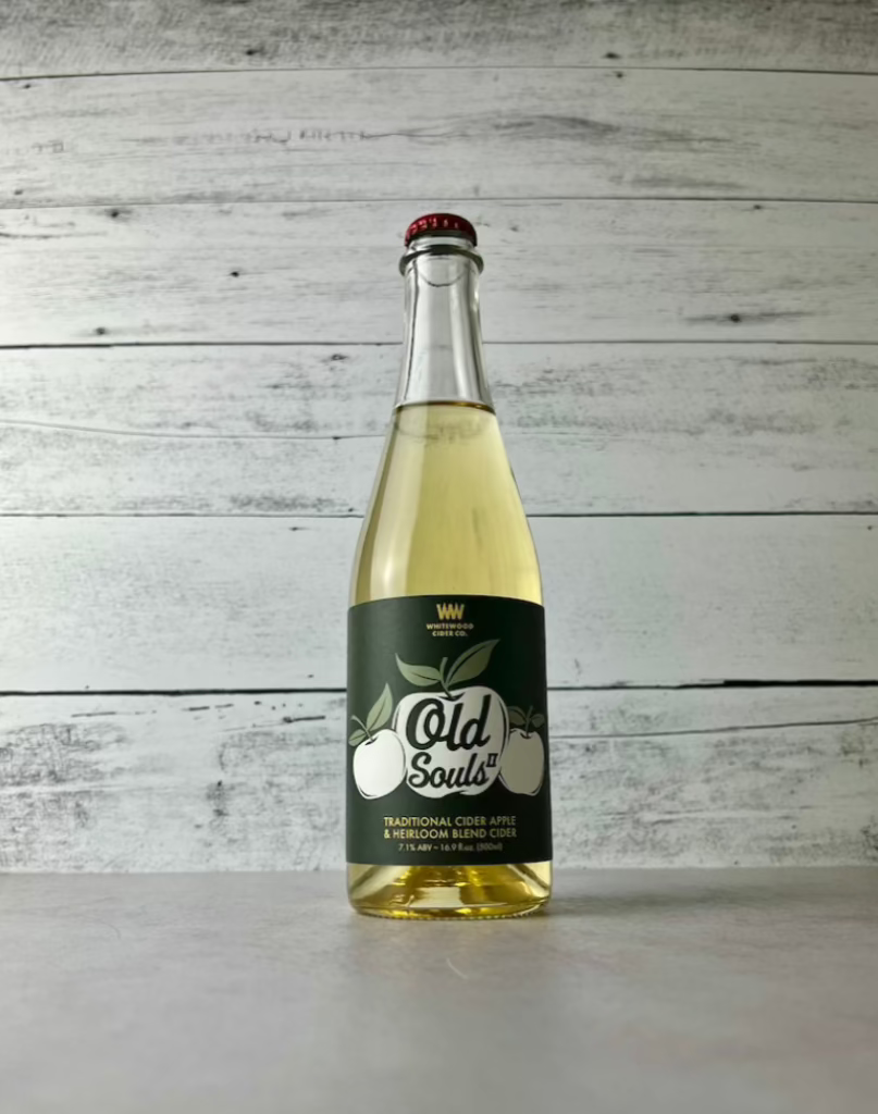 500 mL bottle of Whitewood Cider - Old Souls - Traditional Cider Apple & Heirloom Blend Cider