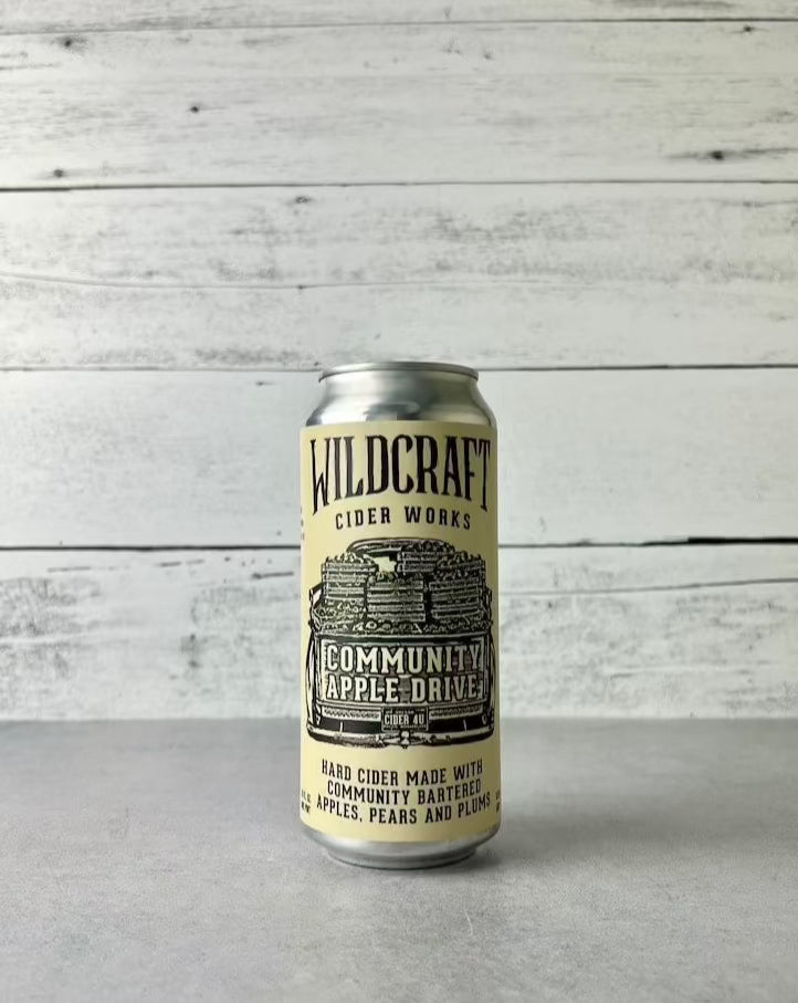 16 oz can of Wildcraft Cider Works Community Apple Drive Cider 4U - Hard Cider Made With Community Bartered Apples, Pears, and Plums