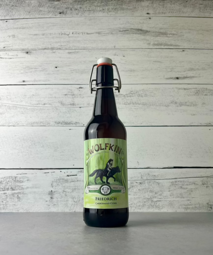 500 mL bottle of Wolfkin Cider Friedrich - carbonated cider