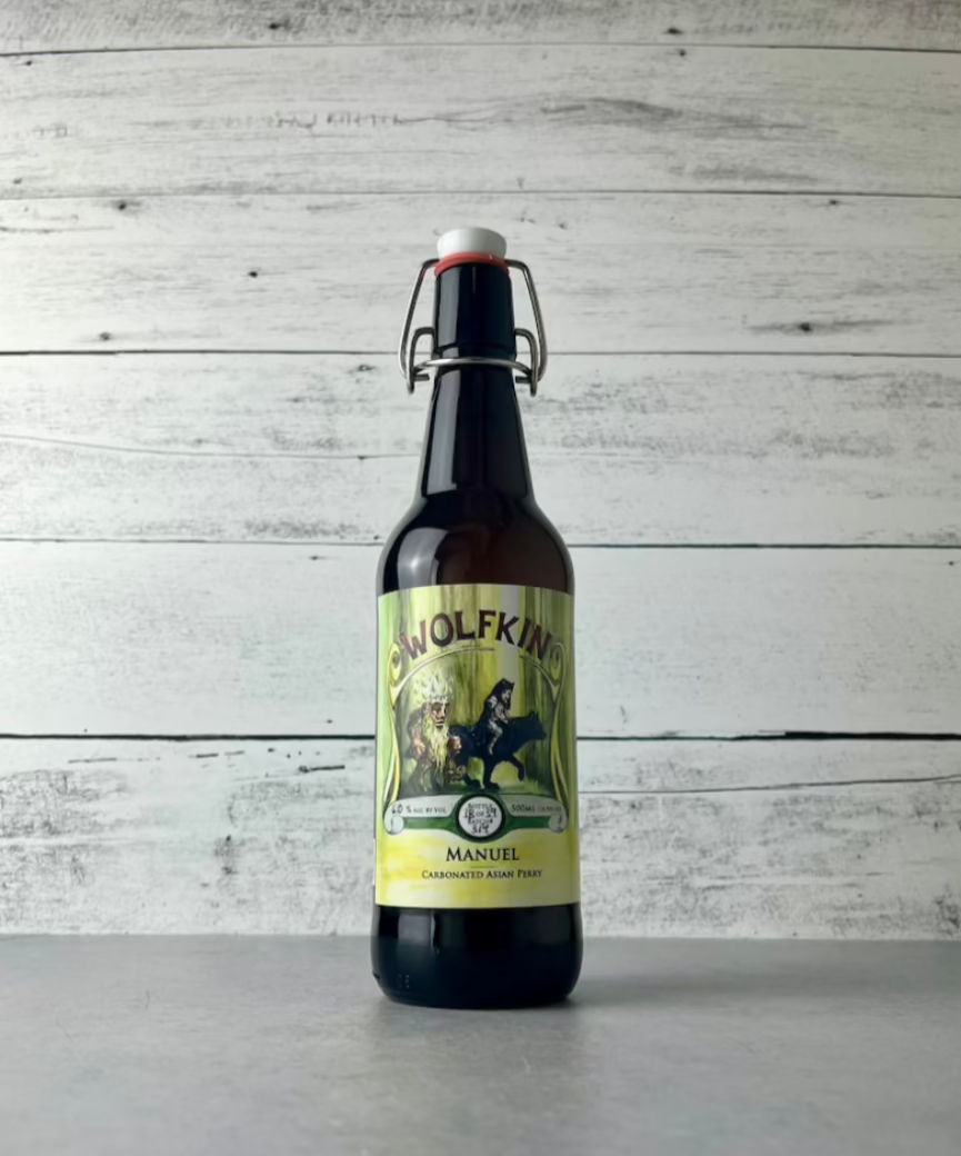 500 mL bottle of Wolfkin Cider Manuel - Carbonated Asian Perry