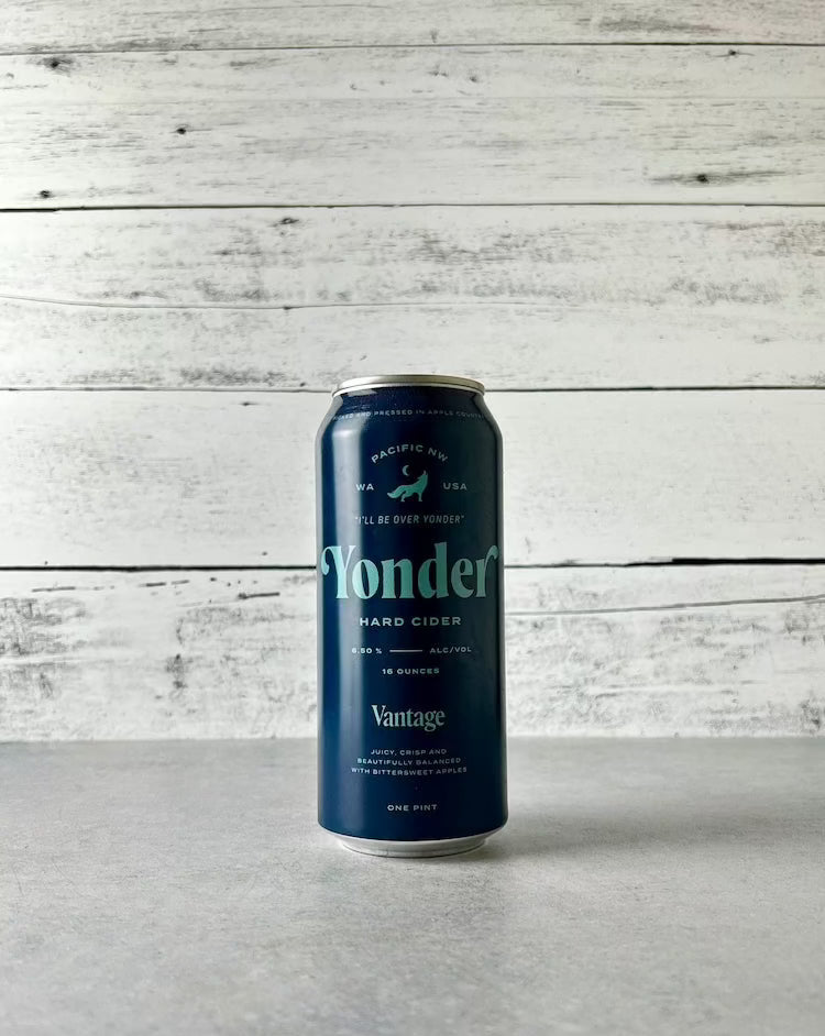 16 oz can of Yonder Vantage Hard Cider - Juicy, Crisp, and Beautifully Balanced With Bittersweet Apples