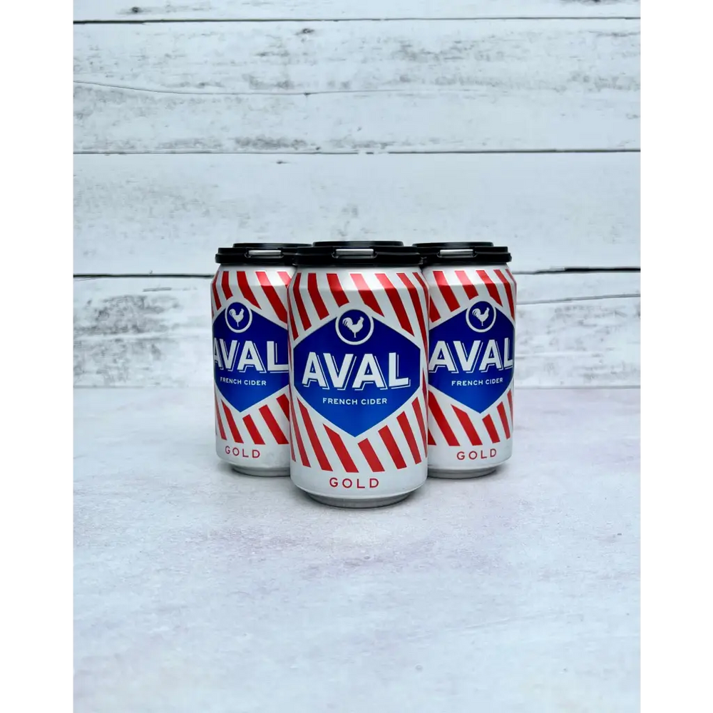 4-pack of 12 oz cans of Aval French Cider - Gold