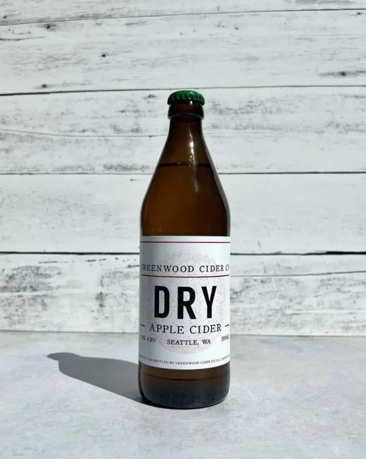 500 mL bottle of Greenwood Cider Dry - Apple Cider - Seattle, WA