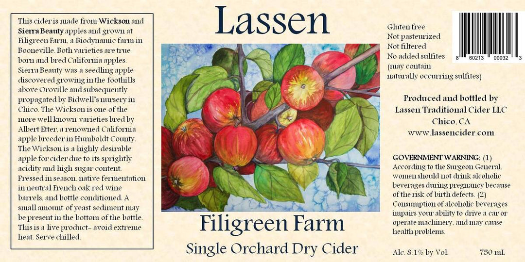 Lassen Cider - Filigreen Farm (750 mL) - Cider - Lassen Cidery Hard Cider