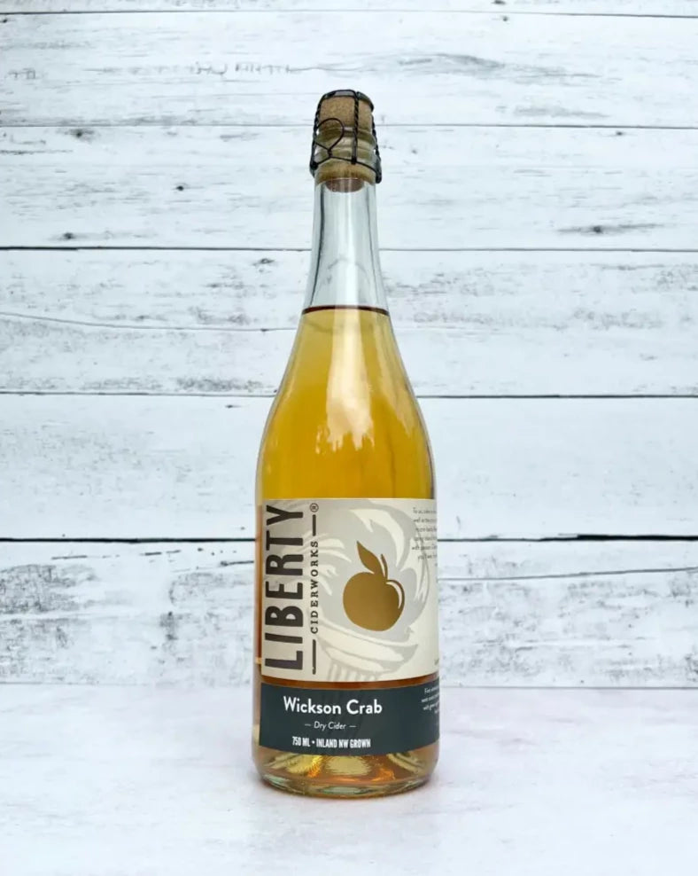 750 mL bottle of Liberty Wickson Crab Dry Cider